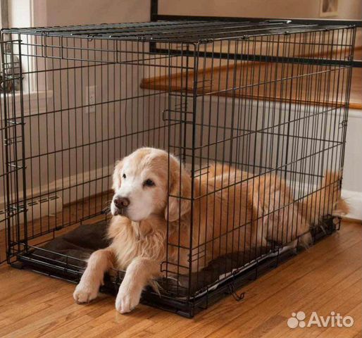Клетка для собак, пластиковый поддон Клетка для собак, пластиковый поддон