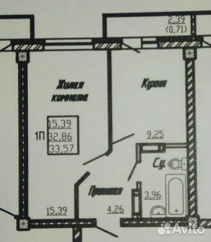 1-к квартира, 33 м², 2/17 эт. 1-к квартира, 33 м², 2/17 эт.