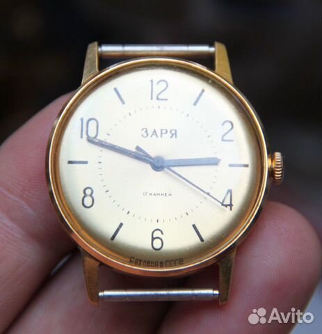 Часы механические заря Позолоченные AU12.5+