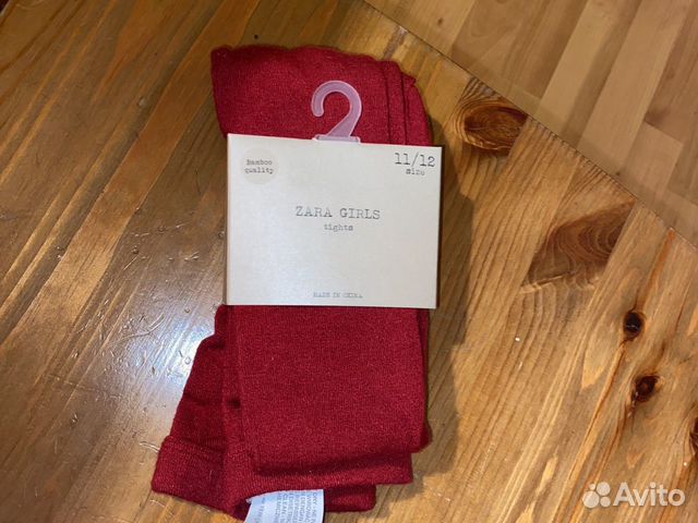 Бордово-красные новые колготки Zara 140-150 см