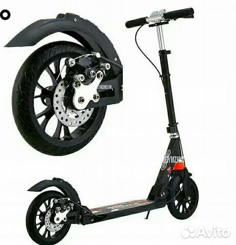 Самокат для взрослых и детей с ножным и дисковым Самокат для взрослых и детей с ножным и дисковым