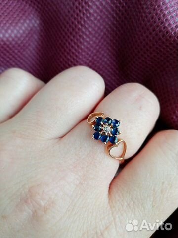 Золотое кольцо с сапфирами, новое с биркой Золотое кольцо с сапфирами, новое с биркой