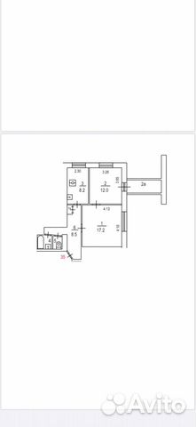 2-к квартира, 51.6 м², 5/9 эт.