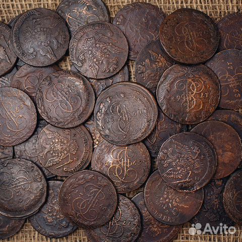 Монета 5 копеек Екатерины 2