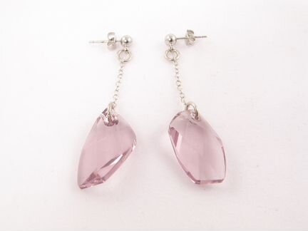 Серьги Аметистовые кристаллы Сваровски