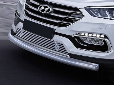 Защита бампера на Хендай Санта Фе