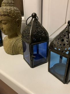 Подсвечники фонарики восточный декор металл/стекло