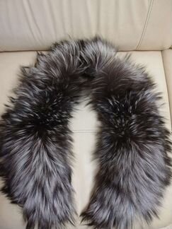 Воротник из серебристый чернобурки и опушка из пес