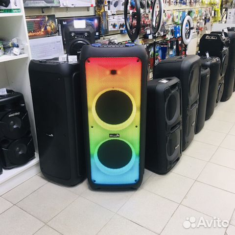 Большая колонка 1500вт Караоке блютуз LED