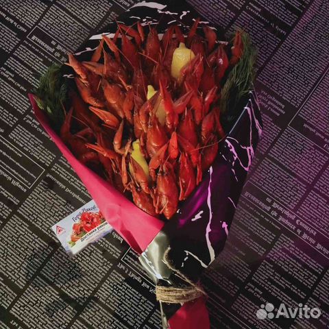 Сьедобный букет из раков, раки