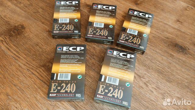 Видеокассеты ECP VHS E-240, хром, новые в плёнке