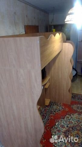 Двухярусная кровать со шкафом и столом детская