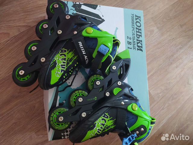 Коньки ледовые раздвижные 2в1