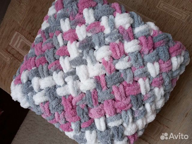 Плед детский плюшевый, вязанный