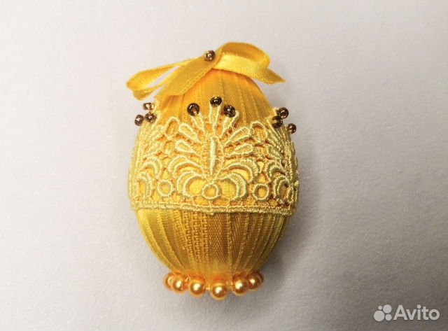 Декоративное яйцо желтое декоративное украшение