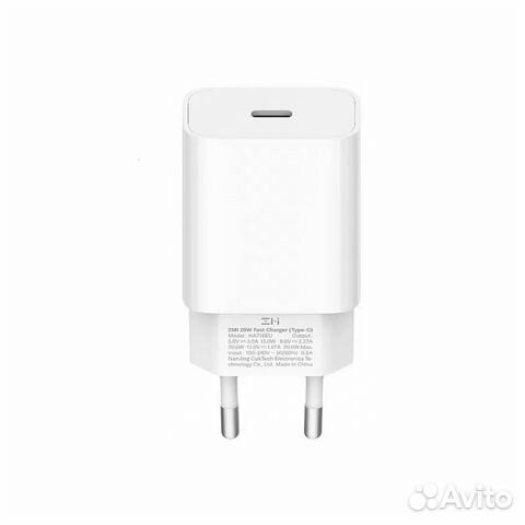 Зарядное Xiaomi ZMI Type-C Power Adapter PD 20W