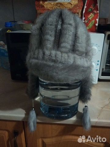 Шапка норковая вязаная женская