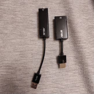 Переходники Asus hdmi - VGA и USB - RJ45