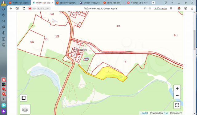 Публичная кадастровая карта песочнево ивановская область