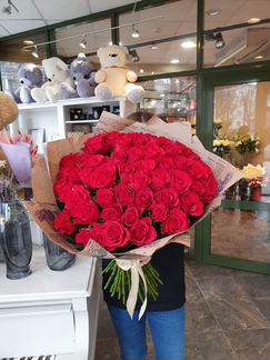 Букет из 101 розы 50 см с доставкой