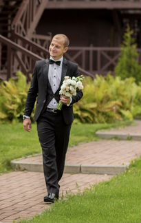 Мужской свадебный костюм черный 3ка