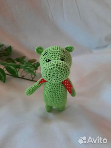 Бегемот вязаная мягкая игрушка