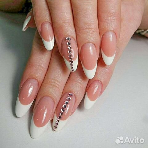 Наращивание ногтей выкладной френч
