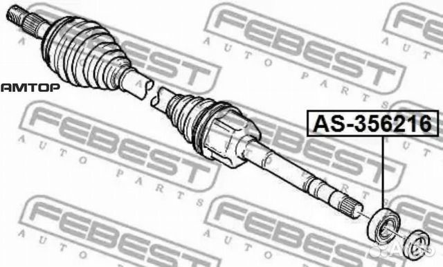 Febest AS-356216 Подшипник приводного вала 35x62x1