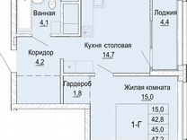 1-к. квартира, 45 м², 14/22 эт.