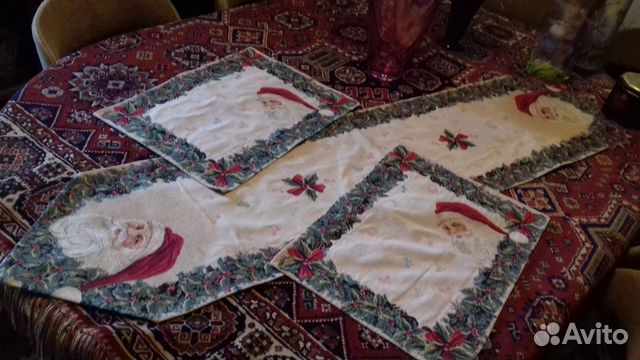 Салфетки гобелен, маски, колпак, мешок Новый год