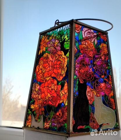 Подсвечник-фонарь. Ручная роспись