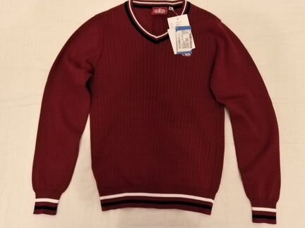 Джемпер для мальчика бордовый вязанный