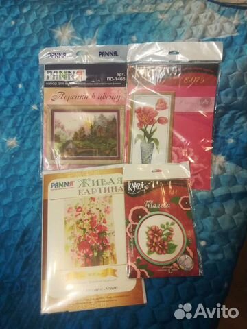 Наборы для вышивания крестом, лентами, бисером