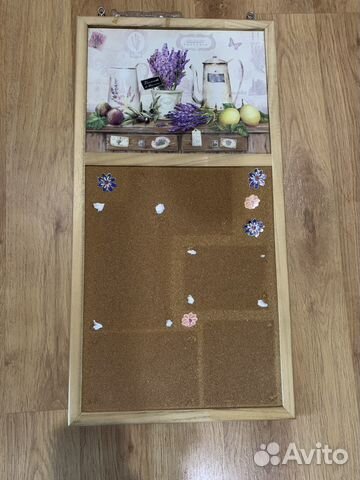 Пробковая двухсторонняя доска для записей и фото