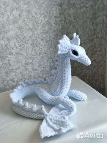 Мягкие вязаные игрушки дракон, корги (ручная раб)