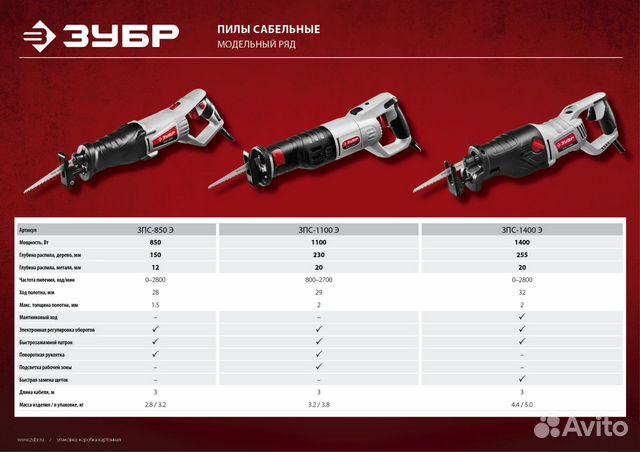 Пила сабельная зпс-1100 Э зубр