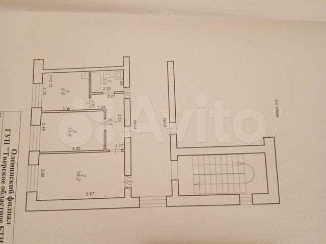 2-к. квартира, 44,4 м², 3/4 эт.