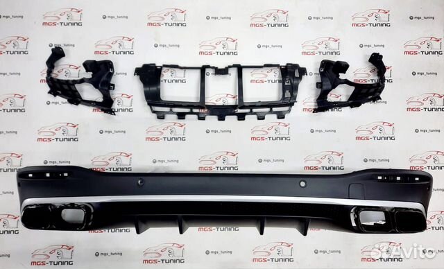 Диффузор с черными насадками 63 на GLE-Class V167