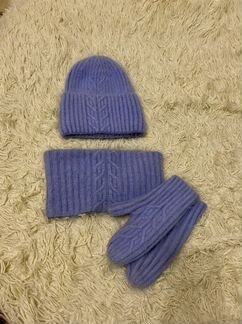 Комплект шапка варежки снуд