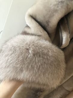 Шуба из мутона и песца