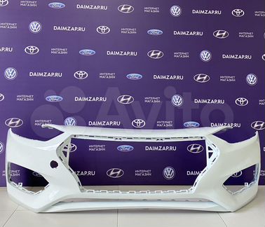 Бампер Передний Хендай Солярис 2017 Белый