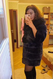 Шуба из меха лисы и норки + перчатки в подарок