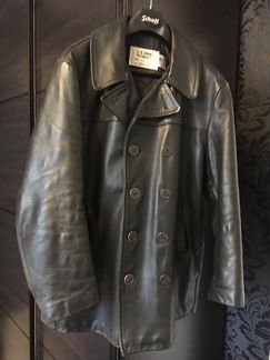 Бушлат кожаный Schott 740 N pea jacket