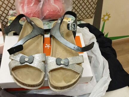 Сандалии летние кожаные на девочку, р-р EUR34