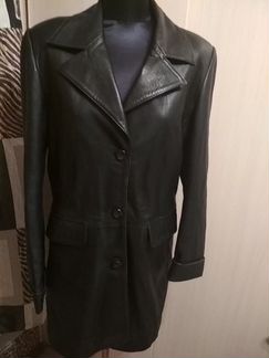 Кожаное пальто женское