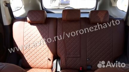 Коричневые чехлы эко-кожа Автопилот, ромб