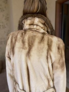 Шуба норковая + воротник соболь. Качество премиум
