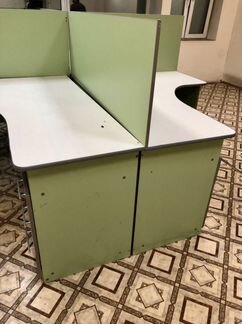 Стол офисный 4х местный. Стулья офисные