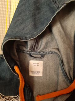 Детская джинсовая ветровка, размер 98 (маломерит)