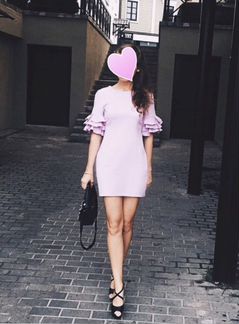 Платье вечернее с объемными рукавами